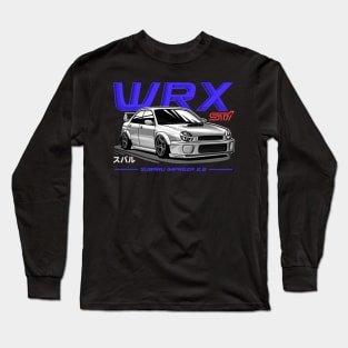 JDM car Subaru Impreza WRX STI White Long Sleeve T-Shirt